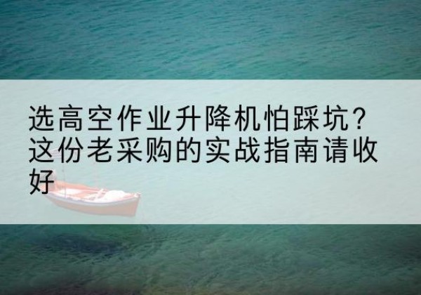 盱眙高空作业升降机厂家推荐-选高空作业升降机怕踩坑？这份老采购的实战指南请收好